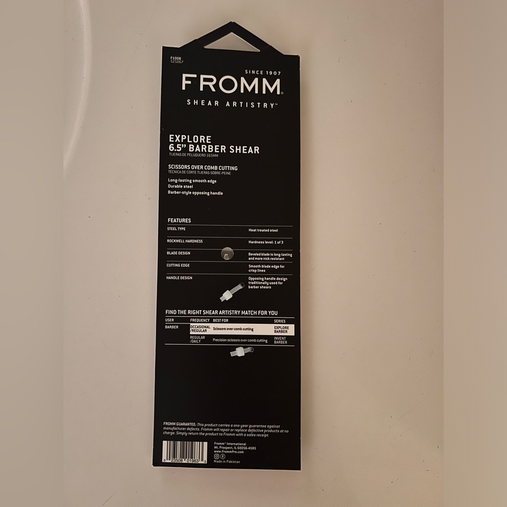 NEW Fromm 6.5” Barber Shears - Picture 2 of 2